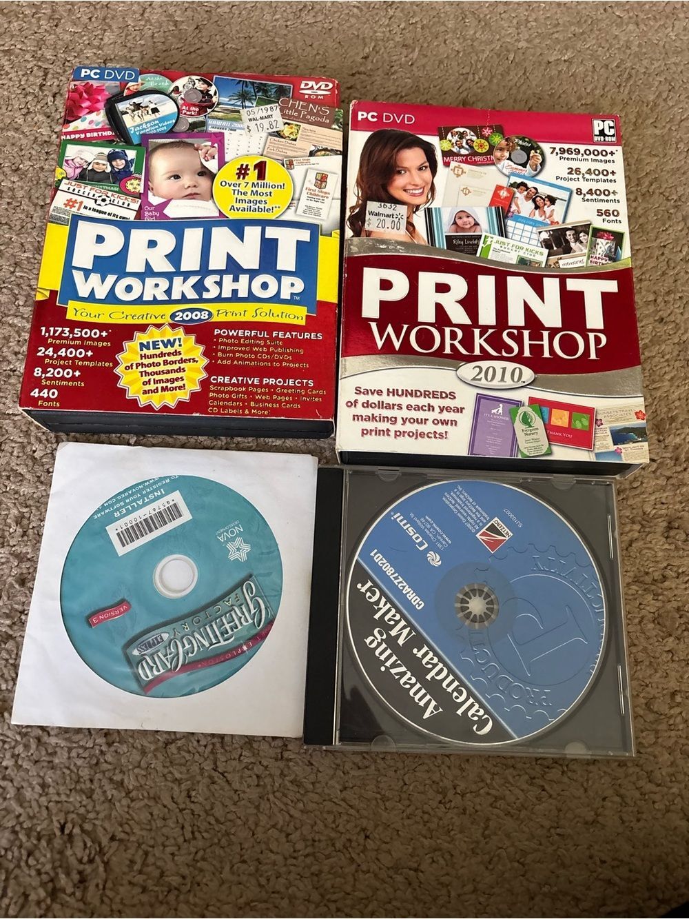 Print Workshop 2008 & 2010 PC DVD Software with Bonus CDs - Multicolor